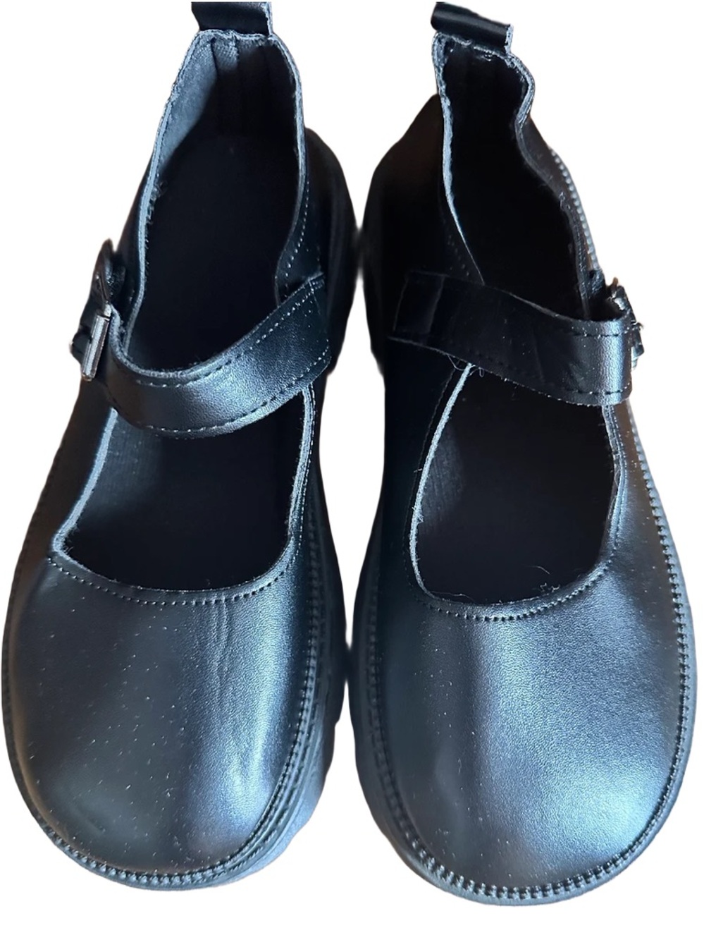 Black Mary Jane Flats with Adjustable velcro Strap